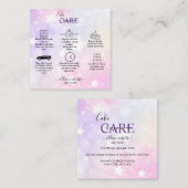 ロマンチックなピンクのライトエフェクトグリッターケ気にーキ スクエア名刺 (正面/裏面)