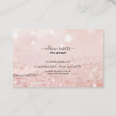 ロマンチックなピンクのライトエフェクトグリッター気にジュエリーBu 名刺 (裏面)