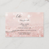 ロマンチックなピンクのライト効果グリッターケーキブ気にシュ 名刺 (裏面)
