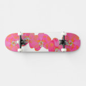 ロマンチックなピンクのラン水彩画 スケートボード (横)