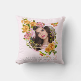 ロマンチックなピンクのローズラブフォトピンク クッション