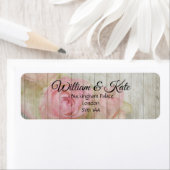 ロマンチックなピンクのローズ差出人住所の結婚指輪 ラベル (インサイチュ)