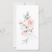 ロマンチックなピンクのローズ結婚ブーケのメニュー (裏面)