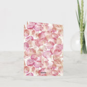 ロマンチックなピンクのローズ花びらフローラありがとう カード (裏面)