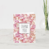 ロマンチックなピンクのローズ花びらフローラありがとう カード (正面)