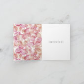 ロマンチックなピンクのローズ花びらフローラありがとう カード (内部)