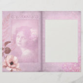 ロマンチックなピンクのヴィンテージジャーナルのスクラップブックページ (正面)