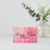 ロマンチックなピンクの古いバラの素朴なBussinesカード 名刺 (スタンド正面)