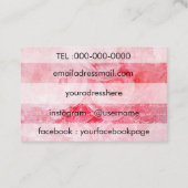 ロマンチックなピンクの古いバラの素朴なBussinesカード 名刺 (裏面)