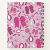 ロマンチックなピンクの弓とバラ ノートブック (裏面)