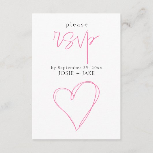 ロマンチックなピンクの愛ハートrsvpエンクロージャ エンクロージャーカード (正面)