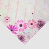 ロマンチックなピンクの春の花を対角ストライプ 薄葉紙 (詳細)