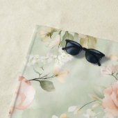 ロマンチックなピンクの桃のミントの可愛いバラの花 ビーチタオル (インサイチュ)