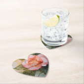 ロマンチックなピンクの桃の花のブライダルシャワー ペーパーコースター (インサイチュ)