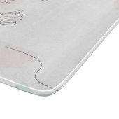 ロマンチックなピンクの水のカラーフローラ カッティングボード (角)