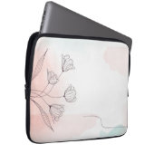 ロマンチックなピンクの水のカラーフローラ ラップトップスリーブ (正面右)