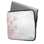 ロマンチックなピンクの水のカラーフローラ ラップトップスリーブ (正面左)