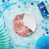 ロマンチックなピンクの水の色の牡丹フローラ ペーパープレート (パーティー)