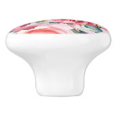 ロマンチックなピンクの水カラーバラ セラミックノブ (側面)