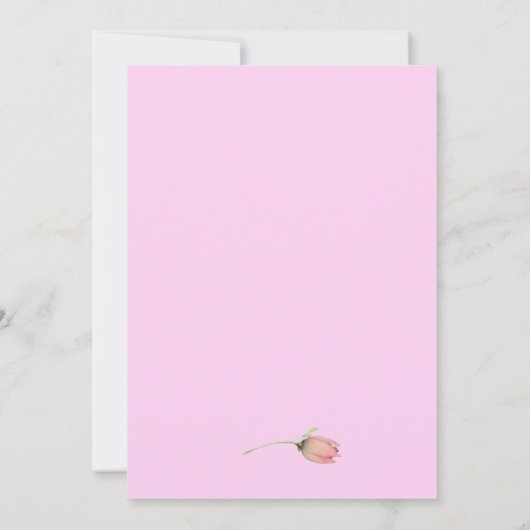 ロマンチックなピンクの水色のさくらんぼの花 招待状 (裏面)