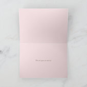 ロマンチックなピンクの水色の牡丹とバラ結婚ズ サンキューカード (内部)