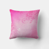 ロマンチックなピンクの渦巻き クッション (裏面)