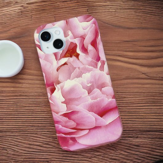 ロマンチックなピンクの牡丹の花びらクローズアップ Case-Mate iPhoneケース
