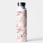 ロマンチックなピンクの牡丹 ウォーターボトル (左面)