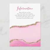 ロマンチックなピンクの瑪瑙の石の金ゴールド結婚インレイの情報 エンクロージャーカード (正面)