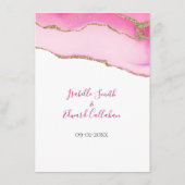 ロマンチックなピンクの瑪瑙の石の金ゴールド結婚インレイの情報 エンクロージャーカード (裏面)