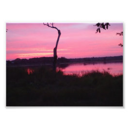 ロマンチックなピンクの空 フォトプリント           