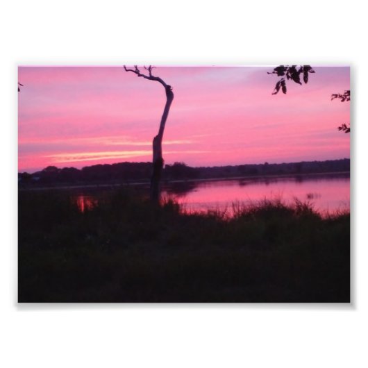 ロマンチックなピンクの空 フォトプリント (正面)