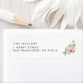 ロマンチックなピンクの結婚バラの住所 ラベル (インサイチュ)