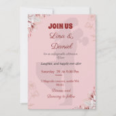 ロマンチックなピンクの結婚式招待状。 招待状 (正面)