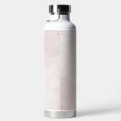 ロマンチックなピンクの花とグリーン ウォーターボトル (右面)