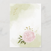 ロマンチックなピンクの花の緑の詳細 エンクロージャーカード (裏面)
