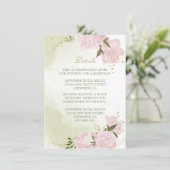 ロマンチックなピンクの花の緑の詳細 エンクロージャーカード (スタンド正面)
