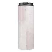 ロマンチックなピンクの花の緑 タンブラー (裏面)