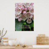 ロマンチックなピンクの花の花の花の写真 ポスター (キッチン)