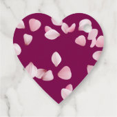 ロマンチックなピンクの花びらサンキュー結婚ズ フェイバータグ (裏面)