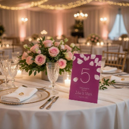 ロマンチックなピンクの花びら結婚ズ 台座サイン