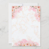 ロマンチックなピンクの花結婚式招待状 招待状 (裏面)