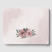 ロマンチックなピンクの花葉とグロ結婚ンの ゲストブック (裏面)