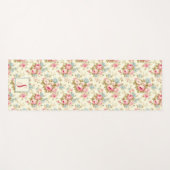 ロマンチックなピンクの英語のバラオンイエローw/モノグラム ヨガマット (正面(横))