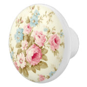 ロマンチックなピンクの英語のバラオン淡い色のイエロー セラミックノブ (右)