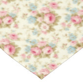 ロマンチックなピンクの英語のバラオン淡い色のイエロー テーブルクロス (アングル)