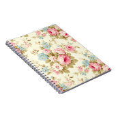 ロマンチックなピンクの英語のバラオン淡い色のイエロー ノートブック (右側)