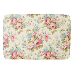 ロマンチックなピンクの英語のバラオン淡い色のイエロー バスマット