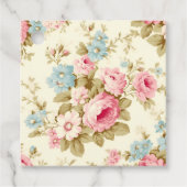 ロマンチックなピンクの英語のバラオン淡い色のイエロー フェイバータグ (正面)