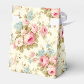 ロマンチックなピンクの英語のバラオン淡い色のイエロー フェイバーボックス (裏面サイド)